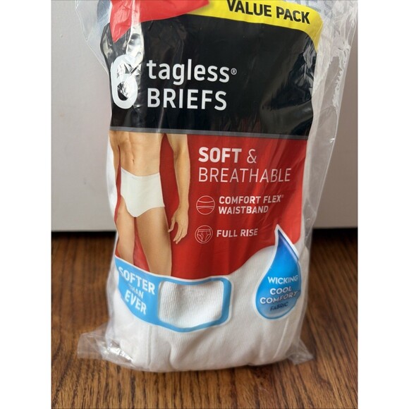 NEW Hanes Briefs 6-Pack Men's Tagless BRIEFS Small 28-30 ComfortSoft  Wicking - Picture 3 of 4